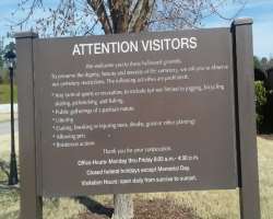 The cemetery management doesn't allow pets, soliciting, public gathering The cemetery management doesn't allow pets, soliciting, public gathering,
